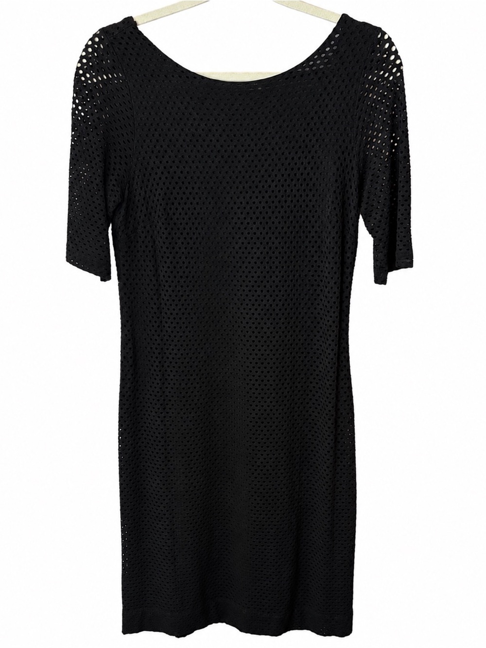 Banana Republic Black Eyelet Bodycon Sheath Dress Size 6 NWOT